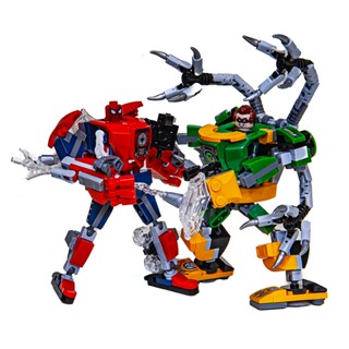 ของเล่นตัวต่อหุ่นยนต์ Spider Man and Octopus Doctor Robot Battle: สําหรับเด็ก 310 ชิ้น