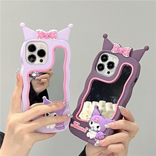 เคสโทรศัพท์มือถือซิลิโคน ลายการ์ตูนคุโรมิน่ารัก 3D สําหรับ iPhone 14 13 12 11 Pro Max