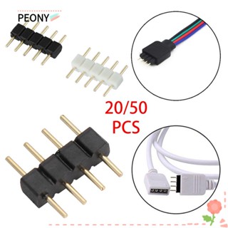 PEONYPAVILION อะแดปเตอร์ปลั๊กทองแดง 4Pin 5Pin 4Pin สําหรับสายไฟ Led 20 50 ชิ้น