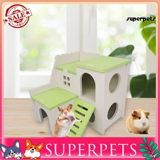 Superpets บ้านหนูแฮมสเตอร์ แบบสองชั้น ระบายอากาศ สําหรับสัตว์เลี้ยง หนูแฮมสเตอร์