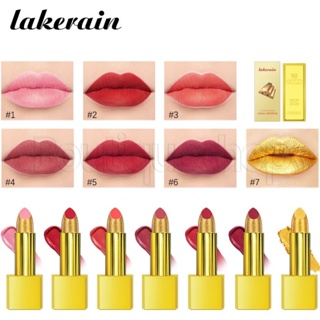 Lakerain Shiny Gold Powder ลิปสติก / ลิปกลอส กันน้ํา ติดทนนาน / ลิปทินท์ เนื้อแมตต์กํามะหยี่ / ลิปบาล์ม ไม่ติดถ้วย 7 สี / เครื่องสําอางสําหรับผู้หญิง