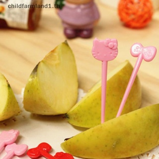 [childfarmland1] ส้อมจิ้มผลไม้ ขนมเค้ก ขนมหวาน ลายการ์ตูนแมว คิตตี้ สร้างสรรค์ ของขวัญ สําหรับตกแต่งปาร์ตี้ 8 ชิ้น [TH]