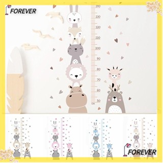 Forever สติกเกอร์ไม้บรรทัดวัดส่วนสูง ลายกวาง ฮิปโป หลากสี สําหรับตกแต่งบ้าน DIY