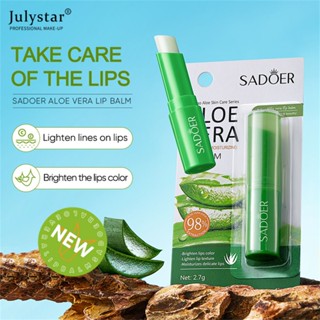 JULYSTAR Sadoer ป้องกันไม่ให้แห้งแตกให้ความชุ่มชื้นว่านหางจระเข้ให้ความชุ่มชื้นลิปสติก