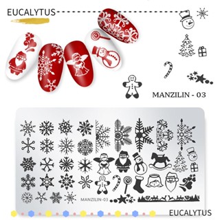 EUTUS แม่พิมพ์ปั๊มเล็บ ลายเกล็ดหิมะ สโนว์แมน สําหรับตกแต่งเล็บ