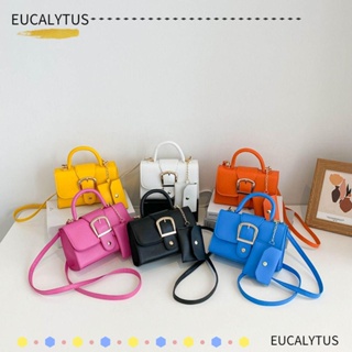 Eutus กระเป๋าสะพายไหล่ กระเป๋าถือ หนัง Pu ขนาดเล็ก สีพื้น สําหรับสตรี