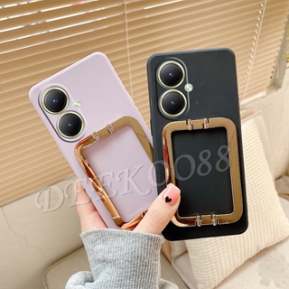 พร้อมส่ง เคสโทรศัพท์มือถือ ซิลิโคนนิ่ม พร้อมแหวนขาตั้งโลหะ สําหรับ VIVOY27 VIVO Y27 4G 5G 2023