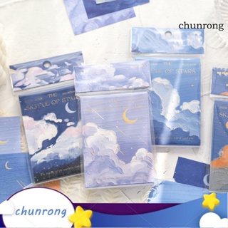 Chunrong กระดาษโน้ต พิมพ์ลายเมฆ มีกาวในตัว สีฟ้า เครื่องเขียน สําหรับวาดภาพสีน้ํามัน 60 ชิ้น