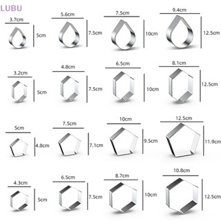 Lubu ใหม่ ชุดแม่พิมพ์ตัดคุ้กกี้ อัญมณี ทรงหกเหลี่ยม ยาว ขนาดใหญ่