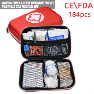 184pcs First Aid Kit EVA Case Bag for Car Home Outdoors Emergency Survival