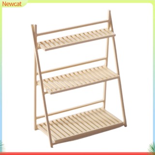 {Newcat} ชั้นวางหนังสือจิ๋ว เฟอร์นิเจอร์ ดอกไม้ สําหรับตกแต่งบ้านตุ๊กตา