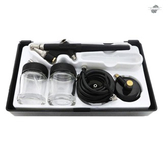 {fly} Mini Single Action Air Brush Kit Siphon Feed 0.8mm Paint Spray  Air Brush Kit with Hose 2cc Fluid Cups Spray Tool for Body Painting Makeup Art Model Tattoo Manicure Nail B