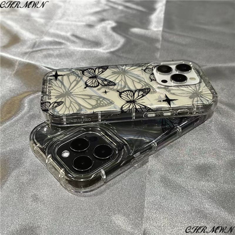 Jixing ผีเสื้อ iPhone14promax เคสโทรศัพท์น่ารัก Apple 1312/11 Soft Case 7/8plus โปร่งใส xr/sins DIY2