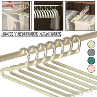 5PCS Open Ended Pants Hangers Stainless Steel Pants Jean Hangers Non-Slip Hanger