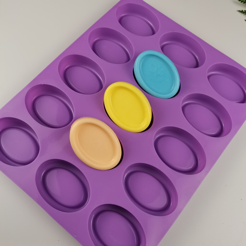 พิมพ์ซิลิโคน แม่พิมพ์สบู่ 15 ช่อง 65 กรัม ทรงรี - รูปที่ 5