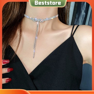 Beststore|  สร้อยคอโช้กเกอร์ เข็มกลัด ประดับโบว์ พู่ หรูหรา เหมาะกับทุกโอกาส