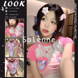 Solenne  เสื้อครอป เสื้อยืดผู้หญิง ครอป baby tee สาวเรโทร 2023 NEW Style ins fashion รุ่นใหม่ พิเศษ A99J32V 36Z230909