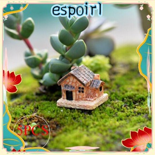 Espo บ้านตุ๊กตาเรซิ่น ขนาดเล็ก สําหรับตกแต่งบ้าน สวน ภูมิทัศน์ 5 ชิ้น