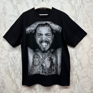 fashion เสื้อยืดแขนสั้น เสื้อยืด Post Malone สกรีนหน้าหลัง T-shirt