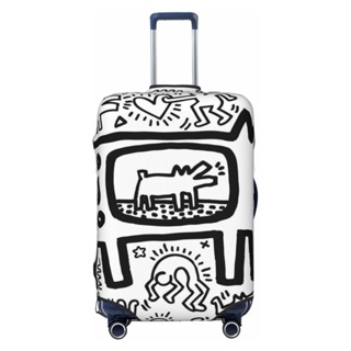 【พร้อมส่ง】Keith Haring ผ้าคลุมกระเป๋าเดินทาง กันน้ํา กันฝุ่น หนา 18 นิ้ว -32 นิ้ว