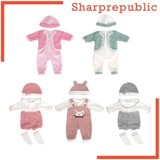 [Sharprepublic] ชุดเสื้อผ้า ลายการ์ตูน สําหรับตุ๊กตาเด็กทารก
