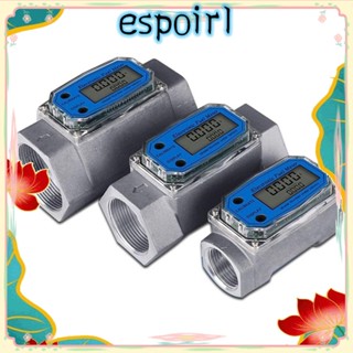 Espo เครื่องวัดการไหลของกังหันดิจิทัล หน้าจอ LCD ความแม่นยําสูง 1/1.5/2 นิ้ว