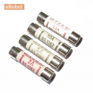 ฟิวส์เซรามิก BS1362 6*25 6x25 มม. 3A 5A 10A 13A 15A 240V 10 …