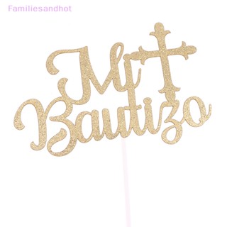 Familiesandhot&gt; 1 ชิ้น คริสเตียน MI Bautizo ไม้กางเขน เค้ก ท็อปเปอร์ อะคริลิค ตกแต่งเค้ก พระเจ้า พร เค้ก ท็อปเปอร์ สําหรับเบเกอรี่ เค้ก ปาร์ตี้ อุปกรณ์อย่างดี