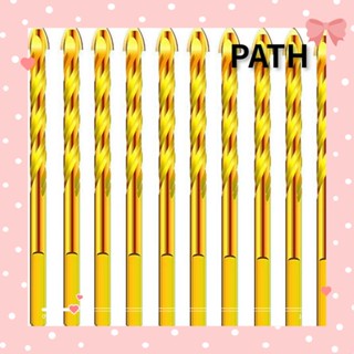 Path ชุดดอกสว่านเจาะกระเบื้อง เซรามิค ทังสเตนคาร์ไบด์ อัลลอย 1/4 นิ้ว แข็งแรง สีทอง สําหรับคอนกรีต ไม้ อิฐ 10 ชิ้น