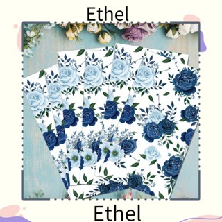 Ethel1 กระดาษเช็ดปาก พิมพ์ลายดอกกุหลาบ 3 ชั้น ใช้ซ้ําได้ สําหรับตกแต่งงานปาร์ตี้วันเกิด