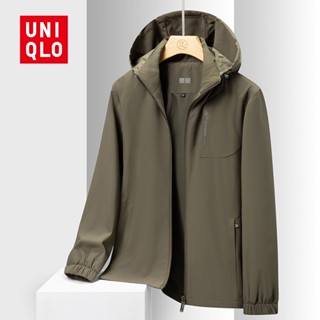 UNIQLO เสื้อแจ็กเก็ตกันลมลําลอง น้ําหนักเบา กันกระเด็น สําหรับผู้ชาย 2023 [45-115 กก.]