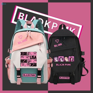 Black กระเป๋าเป้สะพายหลัง กระเป๋านักเรียน พิมพ์ลายหมึก Jin Zhini Lisa สําหรับผู้หญิง pink