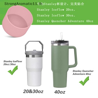 Strongaromatic ปลอกซิลิโคน ป้องกันแก้วน้ํา 40 ออนซ์ พร้อมที่จับ และที่จับ สําหรับ Stanley Quencher Adventure IceFlow 20 ออนซ์ 30 ออนซ์