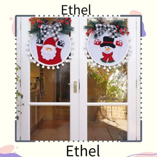 Ethel1 จี้พวงมาลัยคริสต์มาส รูปกวาง สโนว์แมน สําหรับตกแต่งบ้าน ปาร์ตี้คริสต์มาส