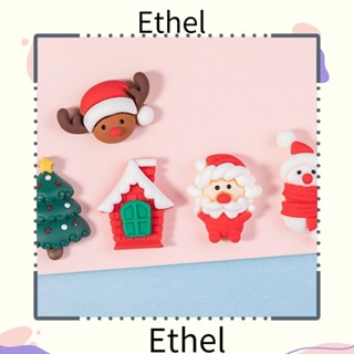 Ethel1 จี้ต่างหูเรซิ่น รูปคริสต์มาส ขนาดเล็ก สําหรับตกแต่งโทรศัพท์มือถือ 5 ชิ้น ต่อชุด