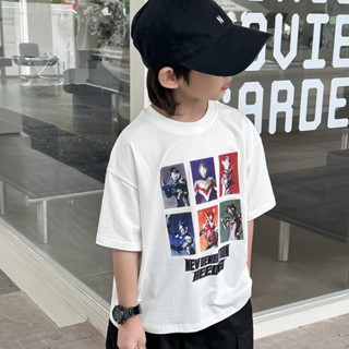 【Boy Tshirt】เสื้อยืดแขนสั้น ผ้าฝ้าย ทรงหลวม พิมพ์ลายการ์ตูน Budak Lelaki Baju สไตล์เกาหลี สําหรับเด็ก (1-15 ปี)