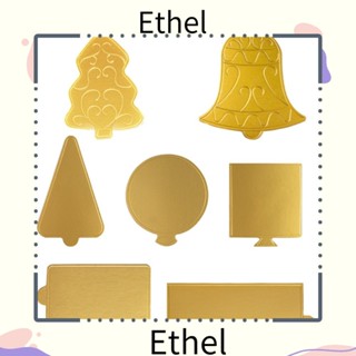 Ethel1 แผ่นบอร์ด ทรงกลม สีทอง 8/9 ซม. สําหรับวางคัพเค้ก ขนมหวาน เค้ก 100 ชิ้น