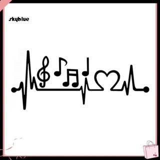 [Sy] สติกเกอร์ ลายตัวโน๊ตดนตรี Heartbeat มีกาวในตัว สําหรับตกแต่งหน้าต่างรถยนต์