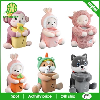 [Toyfulcabin] กล่องกระดาษทิชชู่ ผ้ากํามะหยี่ขนนิ่ม ลายการ์ตูน สําหรับตกแต่งภายในรถยนต์