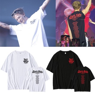 Jackson Wang Concert MAGIC MAN Cotton Cotton หลวม ๆ ผู้ชายและผู้หญิงเรียบง่ายพิมพ์เสื้อยืดแขนสั้น