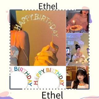 Ethel1 กิ๊บติดผม รูปมงกุฎตัวอักษร สีส้ม สีฟ้า สําหรับเด็ก