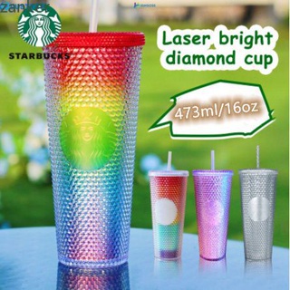 【พร้อมส่ง】 Diamond Radiant Goddess Straw Cup Coffee Cup Cold Cup Tumbler 473ml/16oz New Starbucks Cup Durian Cup