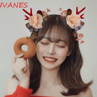 Ivanes ที่คาดผมเรืองแสง น่ารัก มีไฟ LED สไตล์วินเทจ ของเล่น ตกแต่งเทศกาล ปาร์ตี้ คริสต์มาส ที่คาดผม อุปกรณ์ประกอบฉาก ภาพผู้หญิง ใส่ผม