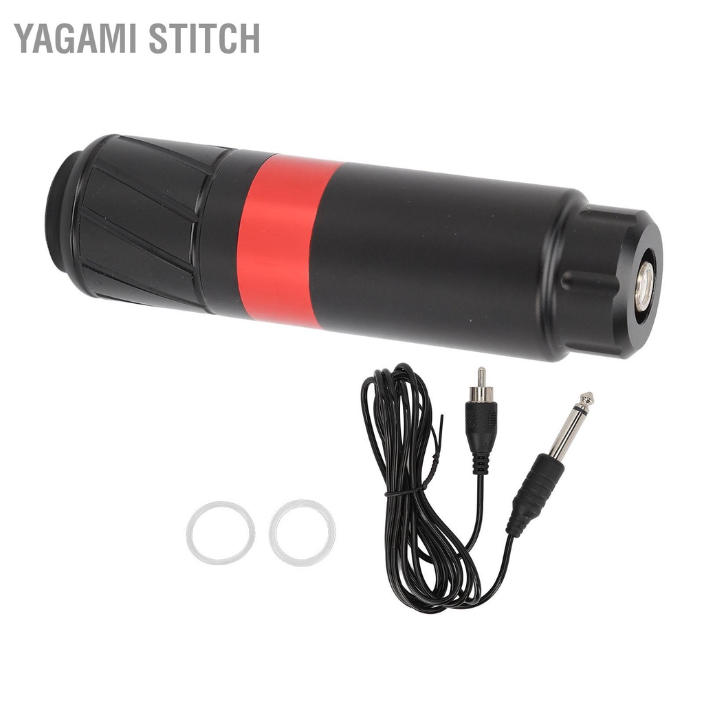 Yagami Stitch ปากกาสักปากกาตลับอินเตอร์เฟซ RCA เข็มโลหะผสมสีดำปากกาสักเครื่องหมุนไฟฟ้าสำหรับช่างสัก