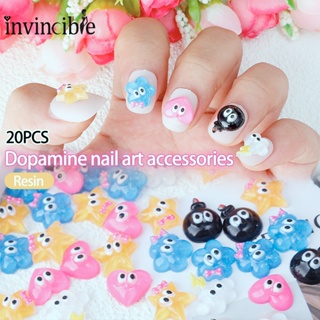 Kawaii กลิตเตอร์เรซิ่น รูปก้อนเมฆ และดาว ขนาดเล็ก สําหรับตกแต่งเล็บ DIY