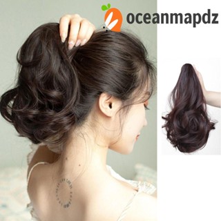 Oceanmapdz วิกผมหางม้า แบบสั้น หยิกหยักศก คุณภาพสูง สีดํา สีน้ําตาล สําหรับผู้หญิง