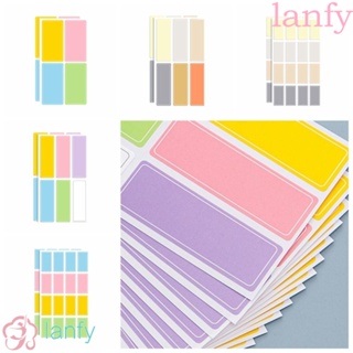 Lanfy สติกเกอร์ป้ายชื่อ กันน้ํา มีกาวในตัว หลากสี สําหรับตกแต่งโต๊ะเรียน