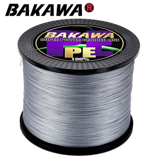 Bakawa สายเอ็นตกปลา PE 4 เส้น 300 ม. 1000 ม. PE X4 10-85LB หลากสี สีเทา