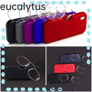 Eucalytus1 แว่นตาอ่านหนังสือ แบบคลิปหนีบจมูก ขนาดเล็ก ไร้ขา 1.0 - +3.5 สําหรับผู้ชาย และผู้หญิง