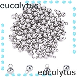 Eucalytus1 จี้สเตนเลส ทรงกลม ขนาดเล็ก 7.5x5 มม. สําหรับแขวนเครื่องประดับผู้หญิง